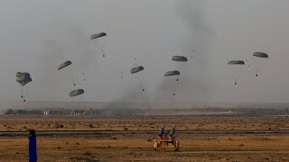 Exercise Vayu Shakti 2024: Indian Air Force’s Akash Ganga team enthral with daredevilry at Pokhran