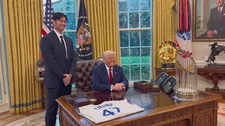 2024年ワールドシリーズ制覇を祝うドジャース、ホワイトハウス訪問　トランプ大統領が大谷翔平に金メダ...