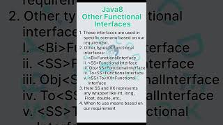 Java8::Other Functional #shorts #youtubeshorts #trendingshorts #java #java8 #functionalinterfaces