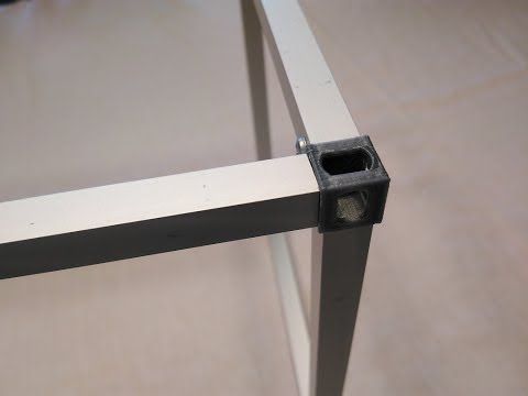 3D printed container corners with alu-profiles