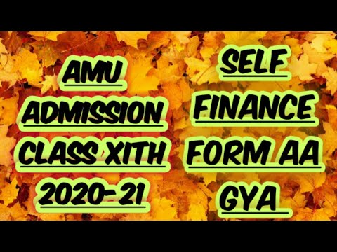 self finance form of class 11th AMU admission 2020-21