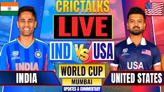 🔴 Live IND vs USA World Cup, Scores & Commentary for Cricket Live Match Today 1st Innings