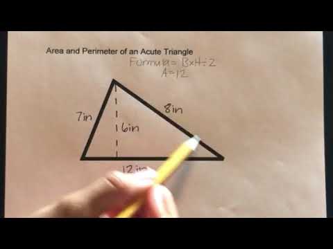 How to find the Area and Perimeter of an Acute Triangle