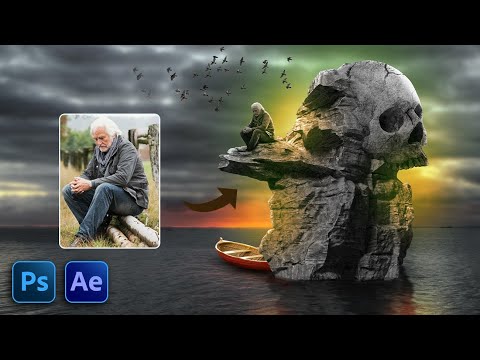 Photoshop Tutorial - How to create a manipulation poster (Skull Mountain)