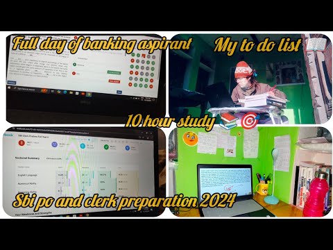 10 hour study of banking aspirant🎯sbi po and clerk preparation 2024 #bank #study #sbipo #vlog #exam