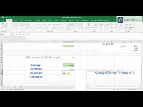 How to AverageIFS, Average , AverageA , AverageIF, Formulas