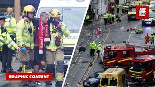 Horrific moment car plows through jam-packed parade crowd in Liverpool