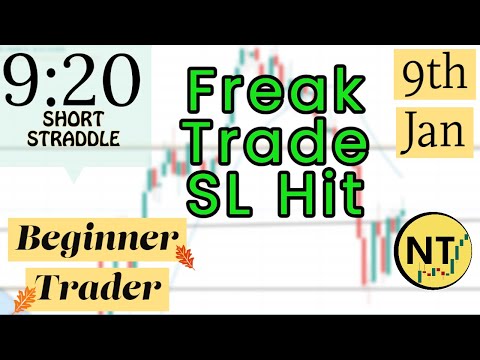 Bank Nifty 9:20 Short Straddle Live Trade For Beginner Traders 9th January | Freak Trade SL Hit