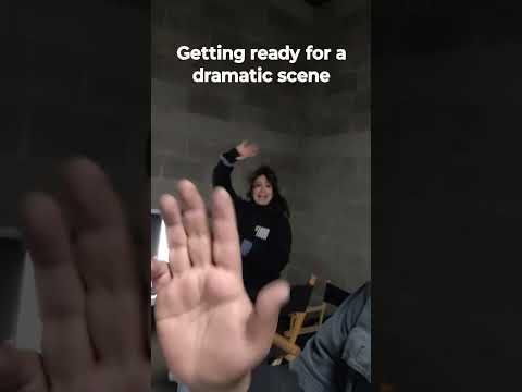 behind the scenes ..... getting ready for a dramatic scene on a new movie