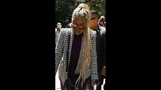 Diddy’s Son Justin Combs' Mother Misa Hylton Arrives At Court With A Walker. #shorts