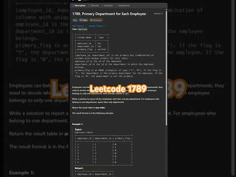 Leetcode 1789 in 50 seconds | SQL 50 Challenge #sql #leetcodesql #learnsql #sql50