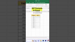 INT Formula In Excel l #excel #advanceexcel #shorts #viralvideo #viralshorts #exceltips #exceltricks
