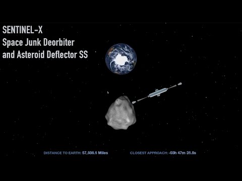 SENTINEL X Asteroid and Space Junk Deorbiter Ship   4K