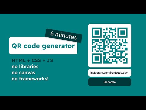 Build a QR Code Generator in 6 Minutes | Pure JavaScript Tutorial (No Library Needed)