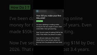 First Million Success Stories, Part 2 #shorts