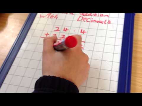Long hand addition with decimals