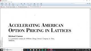Efficient Lattice Search for Cox Ross and Rubinstein 1