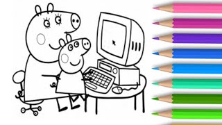 Mother Pig and Peppa coloring page./MY COLORING. #art #education #coloringpages #coloring #peppapig