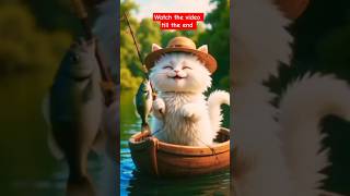 Cat fishing joyfully #cat #catai #funny #cutecat #fishing #fishingfun #chefmode #shorts