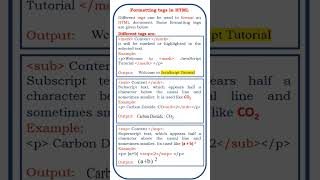 formatting tags in HTML - part4 @ensolutions5210  #coding #jscript #class #html #html5 #css