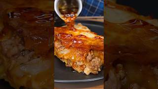 Cheese And Dumplings Collide Into Loaded Lava Layers!🥟 #shorts #dumpling #lasagna #chinesenewyear