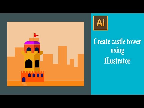 Using Pathfinder tool created castle tower  #illustrator #Adobeillustrator #shapes