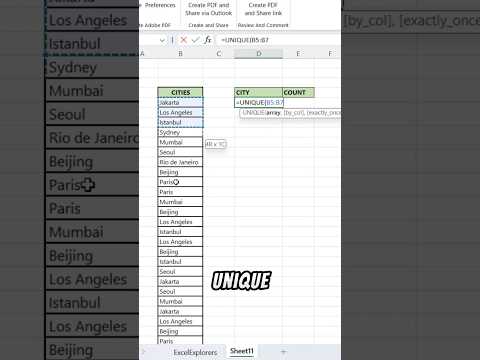 How to count distinct values in a range in Excel #exceltips #shortvideo #excel