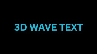 3D Wave Text Animation Using HTML & CSS