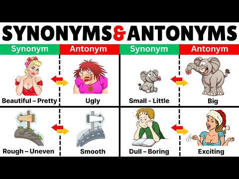 Synonyms and Antonyms | 100 Important Synonyms and Antonyms words in English | English Vocabulary