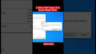 C Drive Full? Clean It & Boost Speed Fast! 💥 | PC Tips #Shorts