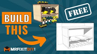 DIY CORDLESS TOOL STORAGE SHELF (FREE DOWNLOADABLE PLANS)