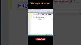SUM Function in SQL #sql #sqlserver #shorts