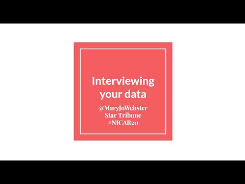 Preparing to "interview" your data
