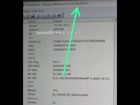 Transsion Carlcare IMEI Write Tool V7 2025-03-26 Update