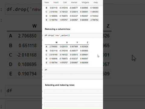 How to drop a Row/Column in Python DataFrame? Jan 2025