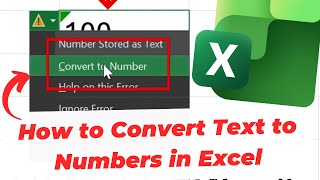 How to Convert Text to Numbers in Excel
