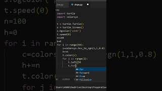 python pattern program to print amazing pattern using turtle module for beginners #short #shorts