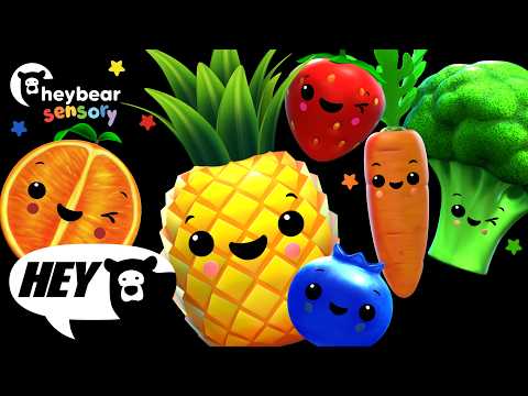 Hey Bear Sensory -Best of Dancing Fruit and Funky Veggies!  Dance Party Video!