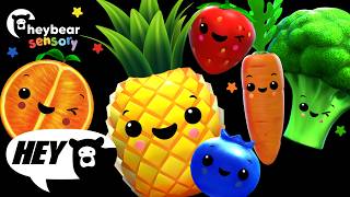 Dancing Fruit and Funky Veggies  - Hey Bear Sensory - Party Remix! - Dance Video