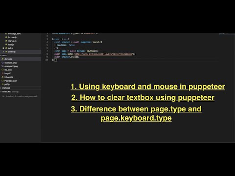 Automation testing - using keyboard and mouse in puppeteer, javascript | live code