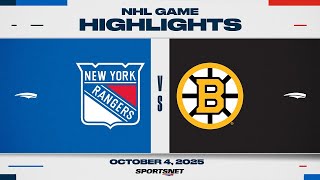 NHL Preseason Highlights | Rangers vs. Bruins - October 4, 2025