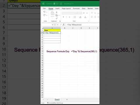 Excel Formula #shorts #shortvideo