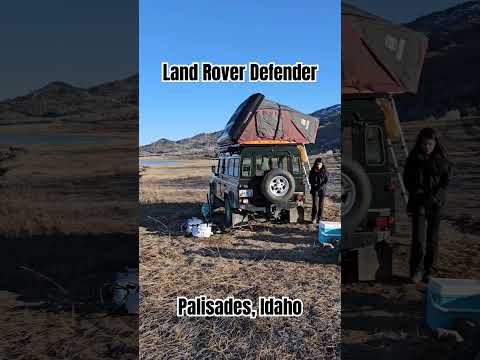 Camping in my imported diesel Land Rover Defender! #camping #offroad #mountains #4x4 #lake