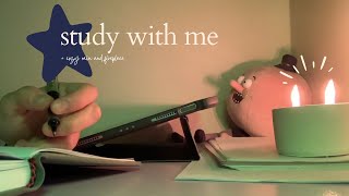 short and cozy STUDY WITH ME | fire crackling + rain sounds