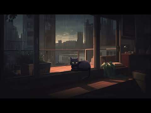 Peaceful Night on the Rooftop with my Cat • lofi cat  🌧  Sleep, Relax, Study, Chill x @lofiincities