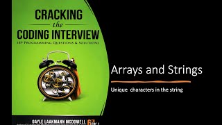 Cracking the Coding Interview Solutions | Arrays and Strings | Unique Characters in String