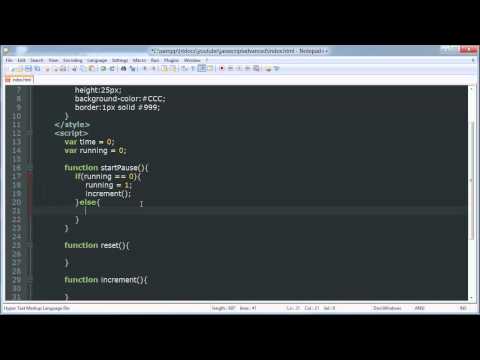 Stopwatch / Timer - JavaScript Advanced Tutorial