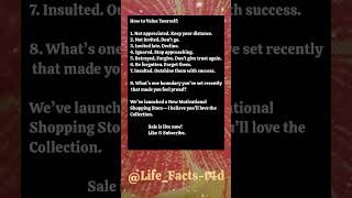 How To Value Yourself?(Part 3)/ Change Your life/Psychology facts/Motivational quotes#shorts