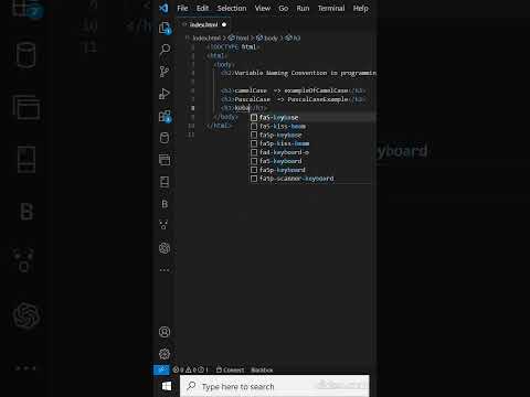 examples of camelCase, PascalCase, kebab-case, and snake_case