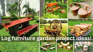 log decoration ideas | Unique Wood Log Furniture Ideas |  diy log furniture ideas #loggarden  #wood